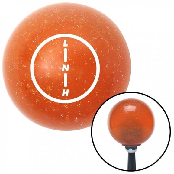 American Shifter 35909 White Transfer Case No.2 Orange Metal Flake Shift Knob with M16 x 1.5 Insert Shifter