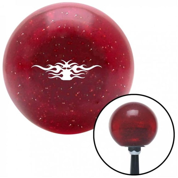 American Shifter 50587 White Tribal Flames Red Metal Flake Shift Knob with M16 x 1.5 Insert Shifter Auto