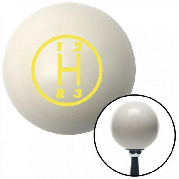 American Shifter Yellow 3 Speed Shift Pattern - 3RDL Ivory Shift Knob with M16 x 1.5 Insert Shifter Brody