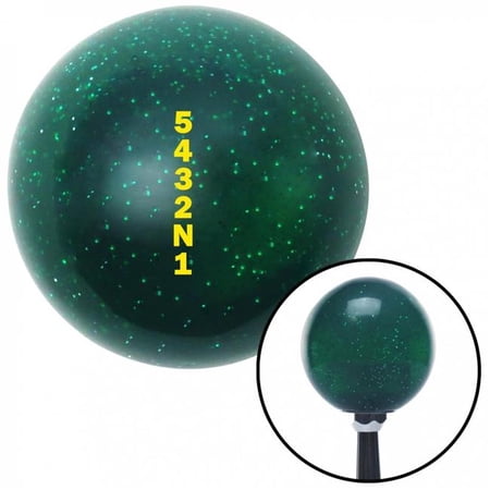 American Shifter 60660 Yellow 5432N1 Shift Pattern Green Metal Flake Shift Knob with M16 x 1.5 Insert Brody