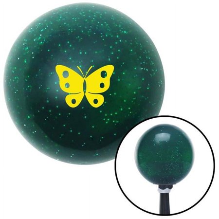 American Shifter 283154 Yellow Classic Butterfly Green Metal Flake Shift Knob with M16 x 1.5 Insert Shifter Brody