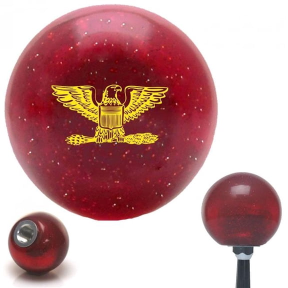 American Shifter 58168 Yellow Coast Guard Captain Eagle Red Metal Flake Shift Knob with M16 x 1.5 Insert