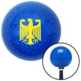 thumbnail image 1 of American Shifter 23843 Yellow Eagle Coat of Arms Blue Metal Flake Shift Knob with M16 x 1.5 Insert Shifter, 1 of 1