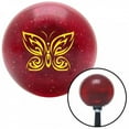 thumbnail image 1 of American Shifter 56768 Yellow Fancy Abstract Butterfly Red Metal Flake Shift Knob with M16 x 1.5 Insert, 1 of 1