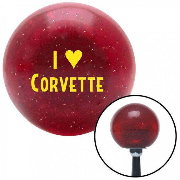 American Shifter 51148 Yellow I 3 CORVETTE Red Metal Flake Shift Knob with M16 x 1.5 Insert Shifter Auto