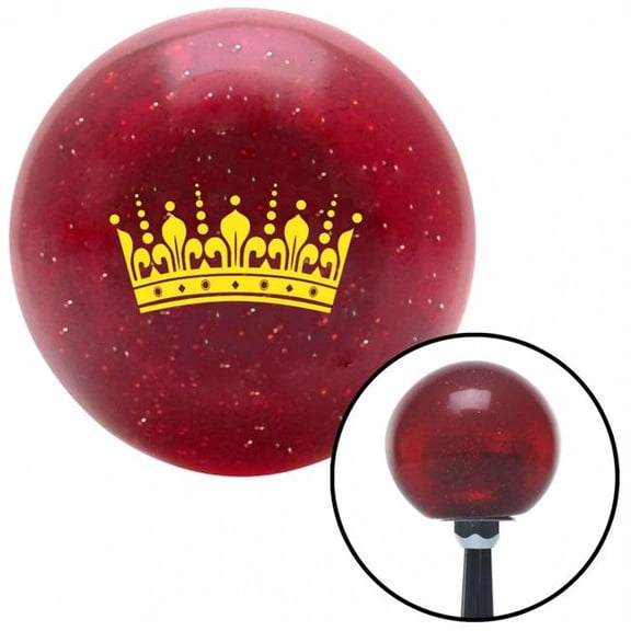 American Shifter 50724 Yellow Kings Crown Red Metal Flake Shift Knob with M16 x 1.5 Insert Shifter Auto