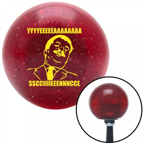 American Shifter 53461 Yellow Neil Degrasse Tyson Red Metal Flake Shift Knob with M16 x 1.5 Insert Shifter