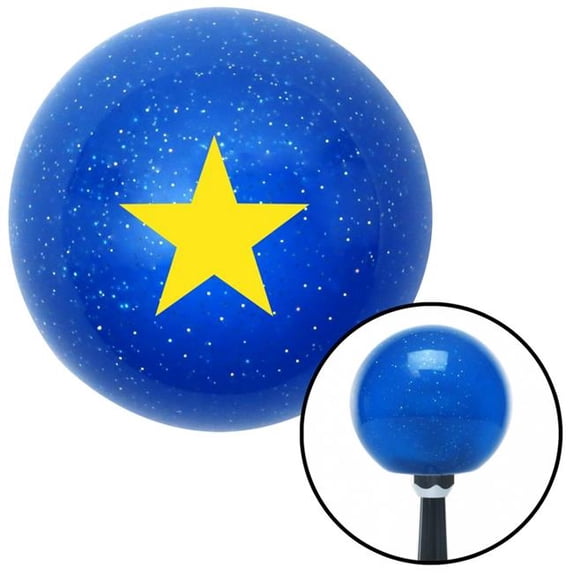 American Shifter 26288 Yellow Officer 07 - Rear Admiral, Lower Half Blue Metal Flake Shift Knob - M16 x 1.5 Insert