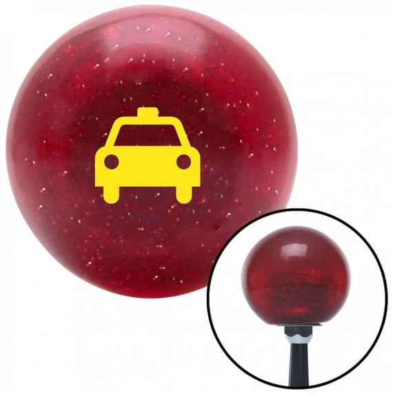 American Shifter 56523 Yellow Taxi Red Metal Flake Shift Knob with M16 x 1.5 Insert Shifter Auto Manual