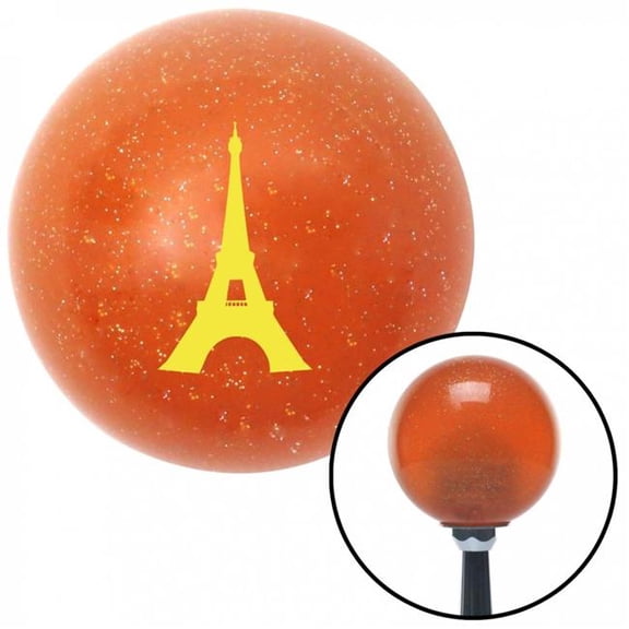 American Shifter 36677 Yellow The Eiffel Tower Orange Metal Flake Shift Knob with M16 x 1.5 Insert Shifter