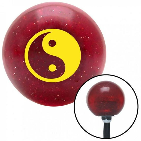 American Shifter 56112 Yellow Yin & Yang Red Metal Flake Shift Knob with M16 x 1.5 Insert Thread Shifter Auto