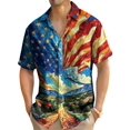 thumbnail image 1 of American Shirt Usa Flag Pattern Shirts For Men Independence Day Blouse Summer Casual Short Sleeved Tops Clothes Oversized Shirt, 1 of 6