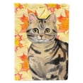 thumbnail image 1 of American Shorthair Brown Tabby Fall Leaves Garden Size Flag, 1 of 1
