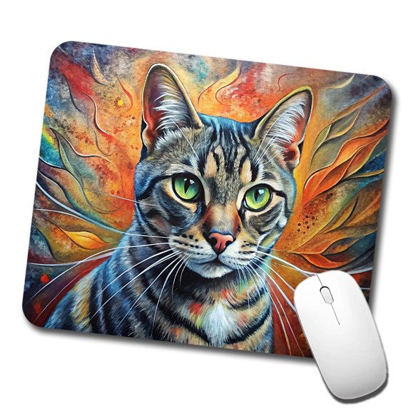 American Shorthair Cat Abstract Art Mouse Pad Low Profile Gaming Mat