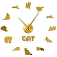 thumbnail image 1 of American Shorthair Cat Breeds With Mirror Numbers Stickers Wall Art Clock Watch Kitty Animals Design 3D DIY Acrylic Wall Clock(Gold,47inch), 1 of 9