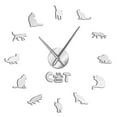 thumbnail image 1 of American Shorthair Cat Modern DIY Wall Clock Mirror Effect Cat Clock(Silver,47inch), 1 of 7