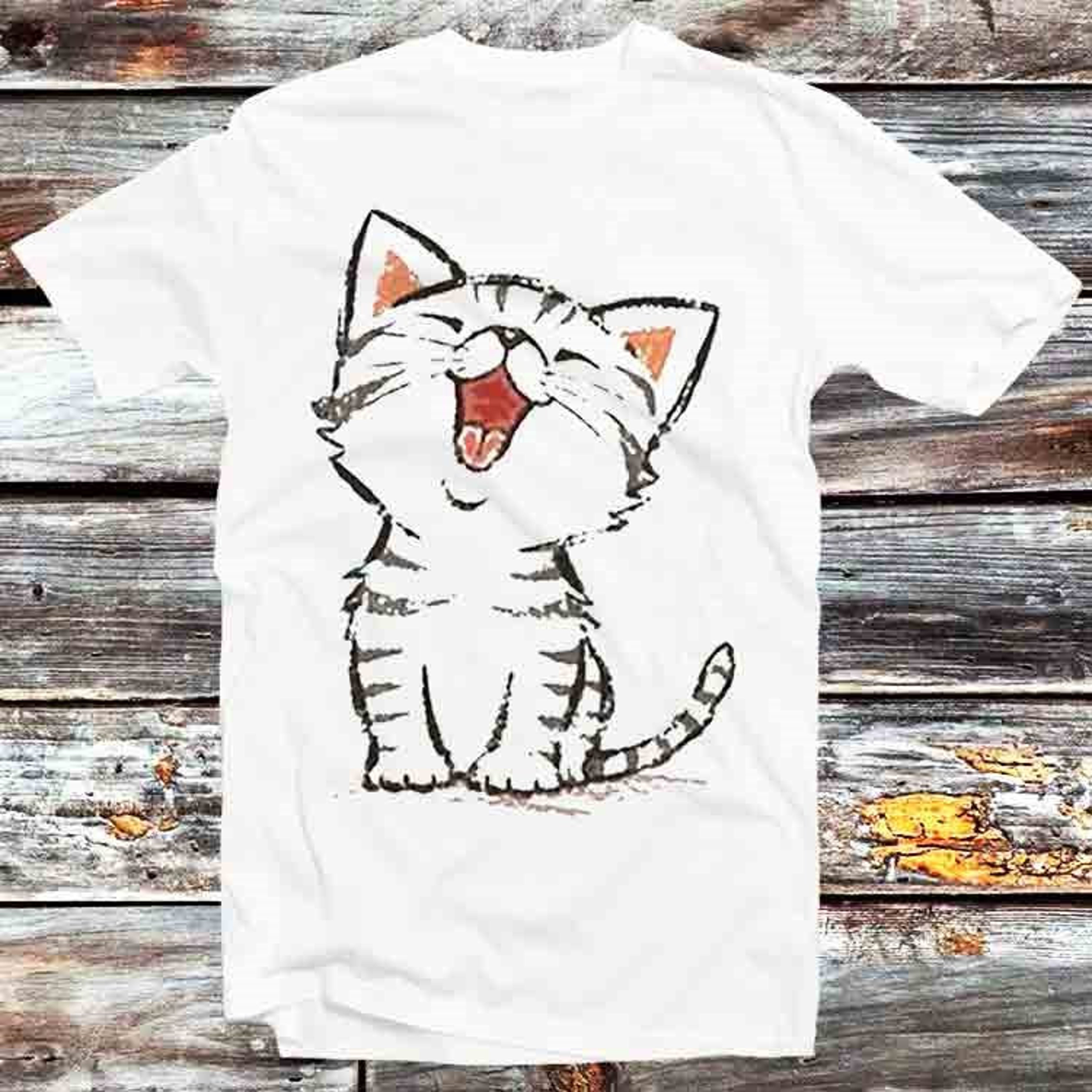 American Shorthair Happy Kitten Cat Pet T Shirt Vintage Retro Cool Gift