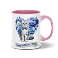 thumbnail image 1 of American Shorthair Proud Dad Happy Father's Day 11oz Accent Two-tone Mug Cat Lover Kitten Owner Gifts Coffee Tea Cup - 02008, 1 of 5