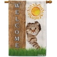 thumbnail image 1 of American Shorthair Spring Summer Welcome House Flag Dog Hides Behind a Tree Sun Outside Yard Decor Flag Banner 28X40 Inch Double Side Style 1, 1 of 6