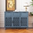 thumbnail image 1 of American Sideboard Buffet Cabinet,Storage Cabinet with 3 Doors and 3 Drawers,Console Table for Bedroom,Living Room,Study,Blue, 1 of 7