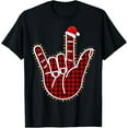 thumbnail image 1 of American Sign Language ASL I Love You Hand Christmas T-Shirt, 1 of 3