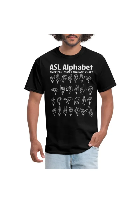 American Sign Language Alphabet Chart ASL Teacher Student Unisex T-Shirt, S-5XL