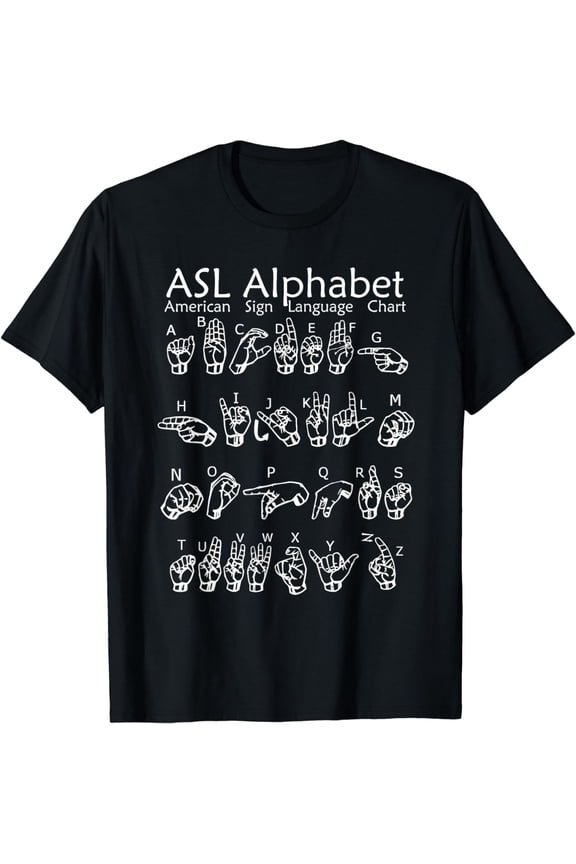 American Sign Language Communication Chart ASL Alphabet T-Shirt