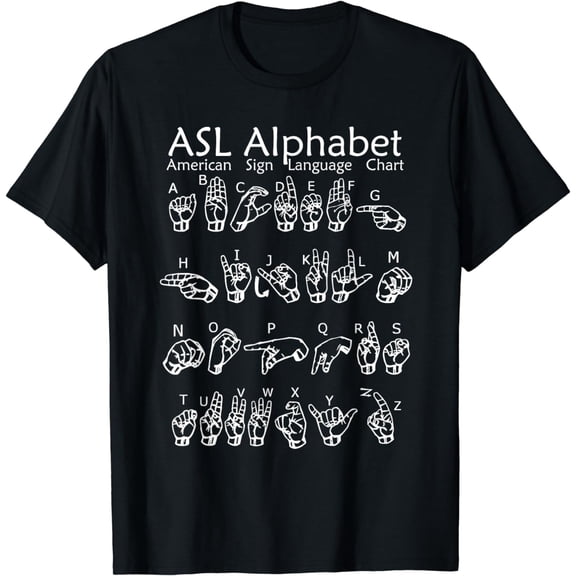 American Sign Language Communication Chart ASL Alphabet T-Shirt