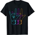 thumbnail image 1 of American Sign Language I Love You ASL T-Shirt men and women can wear,black,white,creative gift, 1 of 4