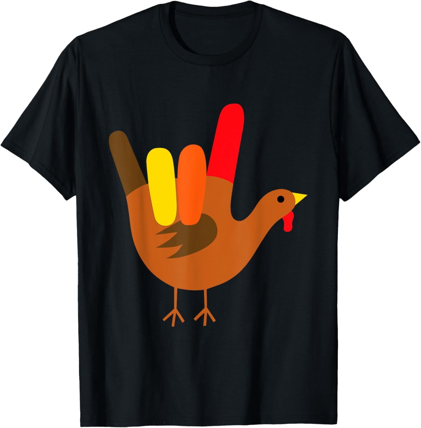 American Sign Language I Love You Thanksgiving Turkey T-Shirt - Walmart.com