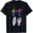 thumbnail image 1 of American Sign Language LGBT-Q ASL Deaf Pride Flag Ally T-Shirt, 1 of 4