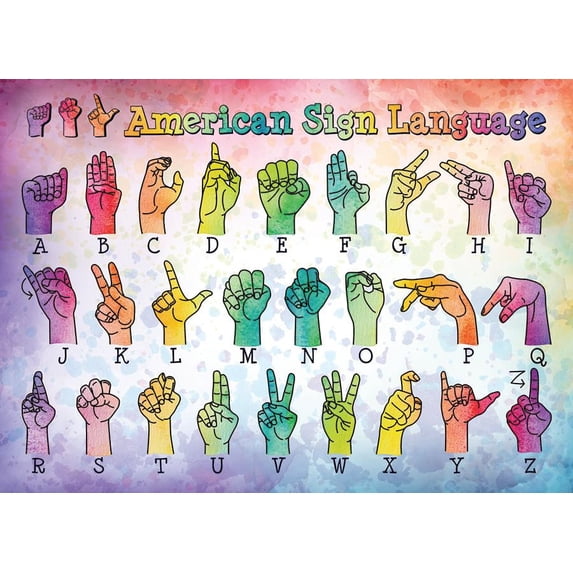 Cobble Hill 500 Piece Puzzle - American Sign Language - Sample Poster Included