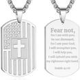 thumbnail image 1 of APSVO Silver Dog Tag Cross Necklaces for Men Boys American Flag Pendant Chain Catholic Christian Religious Birthday Christmas Jewelry Gifts Teen Dad Boyfriend Son Adults Stocking Stuffer for Kids Age, 1 of 7