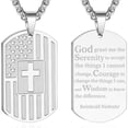 thumbnail image 1 of APSVO Silver Dog Tag Cross Necklaces for Men Boys American Flag Pendant Chain Catholic Christian Religious Birthday First Communion Graduation Fathers Day Jewelry Gifts Teen Son Dad Kids Age Ideas, 1 of 7