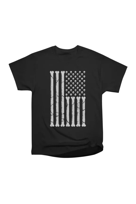 American Skulls and Bones T-Shirt Tee Gift For Him Merch For Her Apparel For Friend