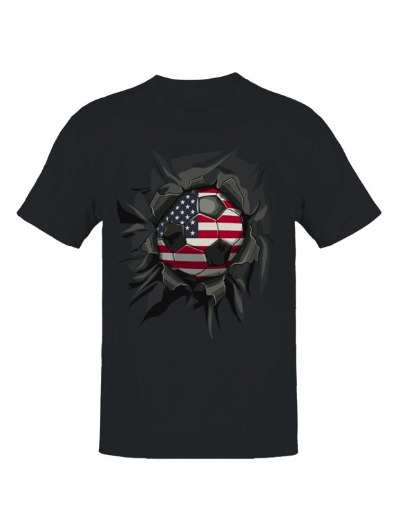 American Soccer Burst Men's Black T-shirt