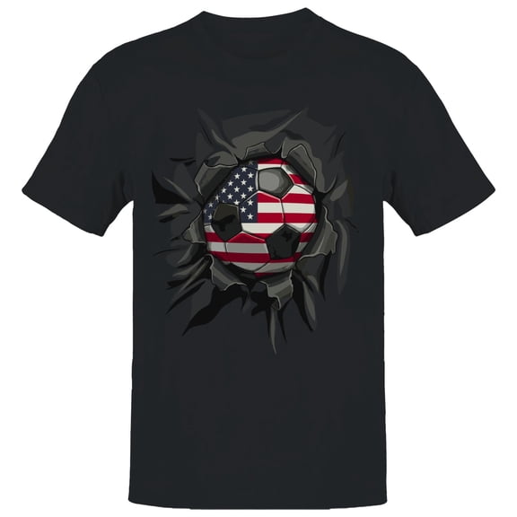 American Soccer Burst Men's Black T-shirt