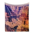 thumbnail image 1 of American Soft Flannel Fleece Throw Blanket, Grand Canyon in Arizona Base Elevations North American Sublime Tribal Landscape, Cozy Plush for Indoor and Outdoor Use, 50" x 70", Brown, by Ambesonne, 1 of 5