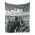 thumbnail image 1 of American Soft Flannel Fleece Throw Blanket, Nostalgic Photo of Finding Grand Canyon Peaks in National Park Cloud Print, Cozy Plush for Indoor and Outdoor Use, 60" x 80", Grey, by Ambesonne, 1 of 6