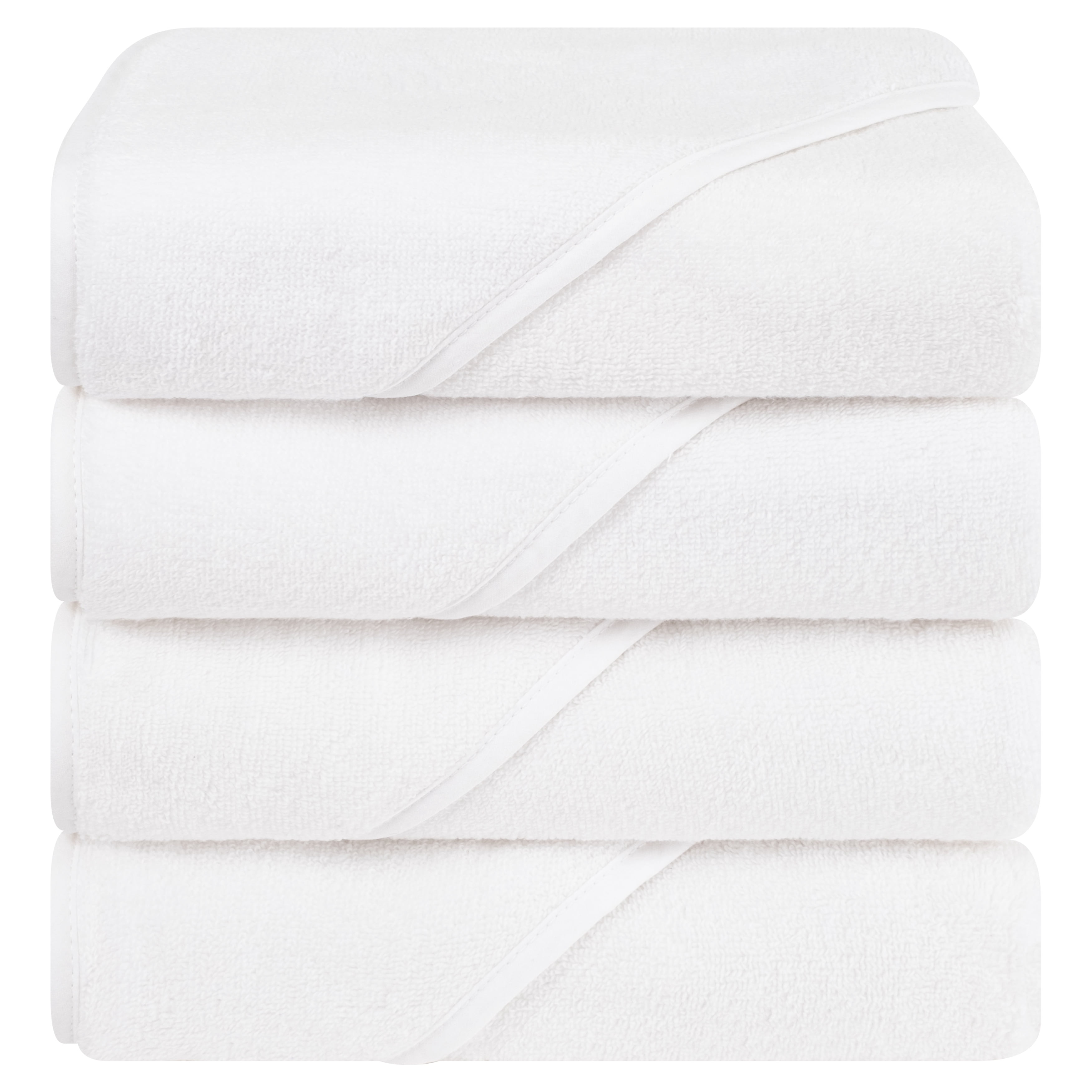 American Soft Linen 100% Cotton Soft Fluffy Hooded Baby Bath Towel Set 4 Piece