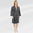 thumbnail image 1 of American Soft Linen, 100% Cotton Turkish Bathrobe - Soft, Absorbent, & Luxurious for Women, Medium - Gray, 1 of 4