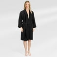 thumbnail image 1 of American Soft Linen, 100% Cotton Turkish Bathrobe - Soft, Absorbent, & Luxurious for Women, 3X-Large - Black, 1 of 9