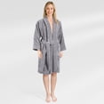 thumbnail image 1 of American Soft Linen, 100% Cotton Turkish Bathrobe - Soft, Absorbent, & Luxurious for Women, Medium - Light Gray, 1 of 9