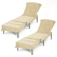 thumbnail image 1 of American Soft Linen 2-Packed Turkish Beach & Pool Lounge Chaise Cover with Pocket – Soft, Absorbent, Machine Washable, 86x32 Inches - Beige, 1 of 7