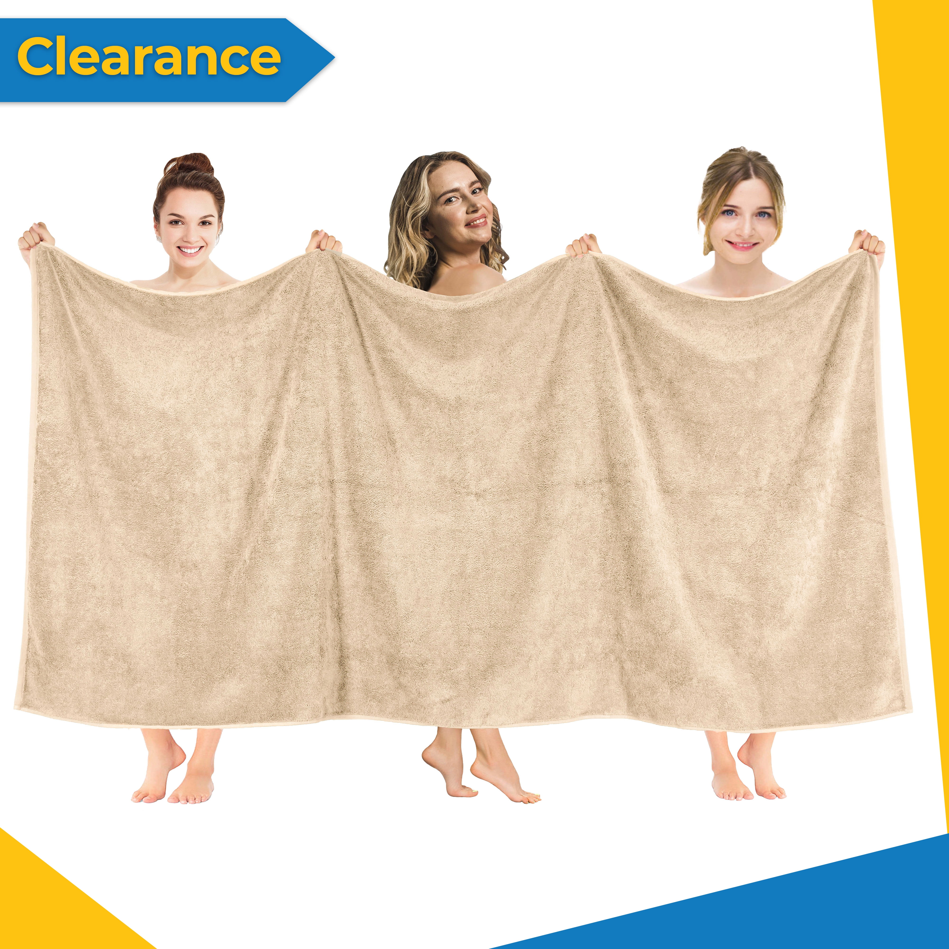 American Soft Linen Quick Dry 40x80 XL Bath Sheet, 100% Cotton Turkish Oversized Towel, Beige ...