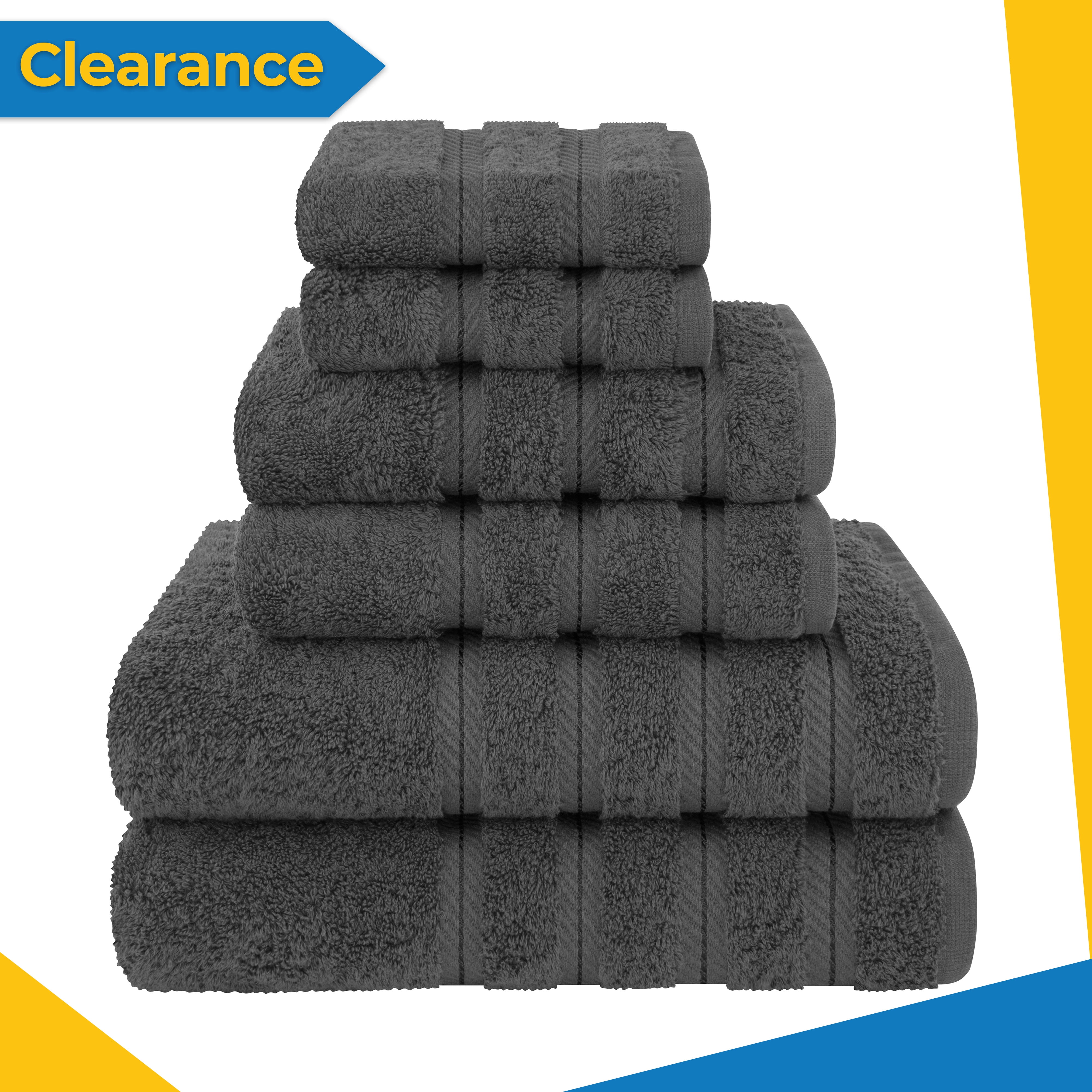 Gray 6-Piece Turkish Cotton Towel Set