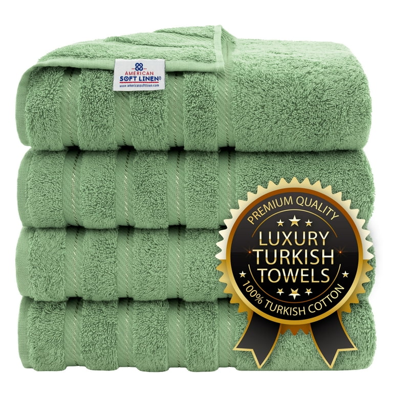 American Soft Linen Bath Towels 100% Turkish Cotton 4 Piece Luxury Bath  Towel Sets for Bathroom - Violet Purple 