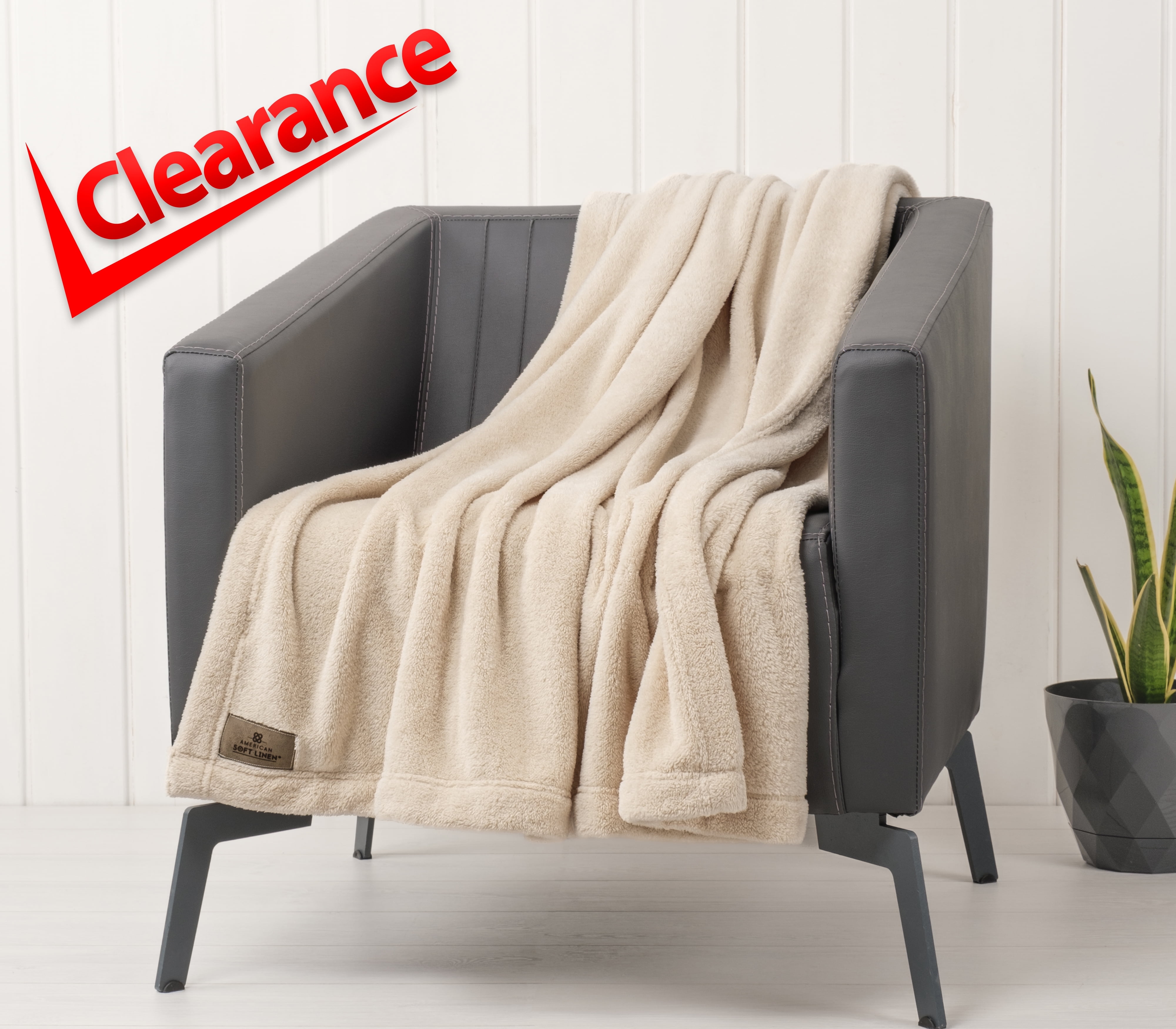 Taupe Oversized Plush Fleece Throw Blanket