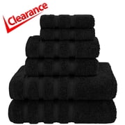 American Soft Linen Black Towel Set 100% Turkish Cotton Towels for Bathroom 6 Piece