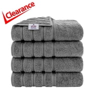 American Soft Linen Gray Bath Towel Set 100% Turkish Cotton Towels for Bathroom 4 Piece